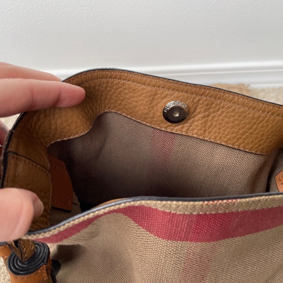 Burberry Ashby Handbag House Check Canvas with Leather Mini - Picture 9 of 10